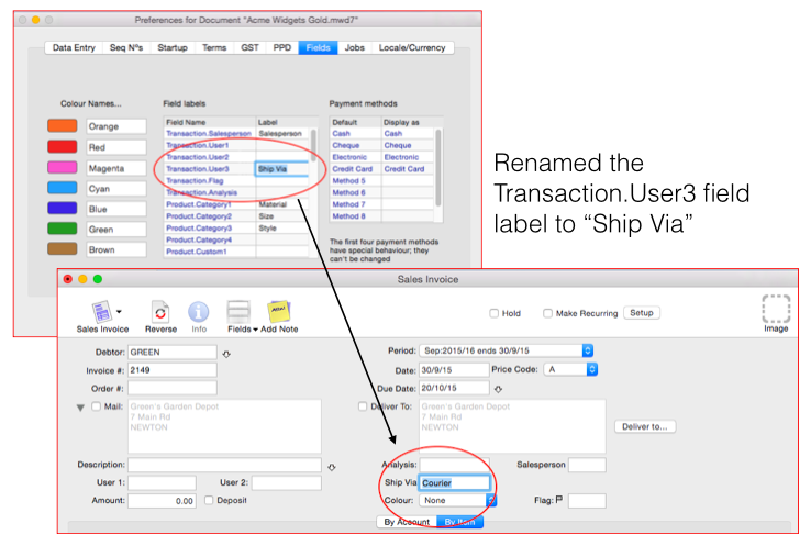 Rename the Transaction User field label in MoneyWorks accounting ...