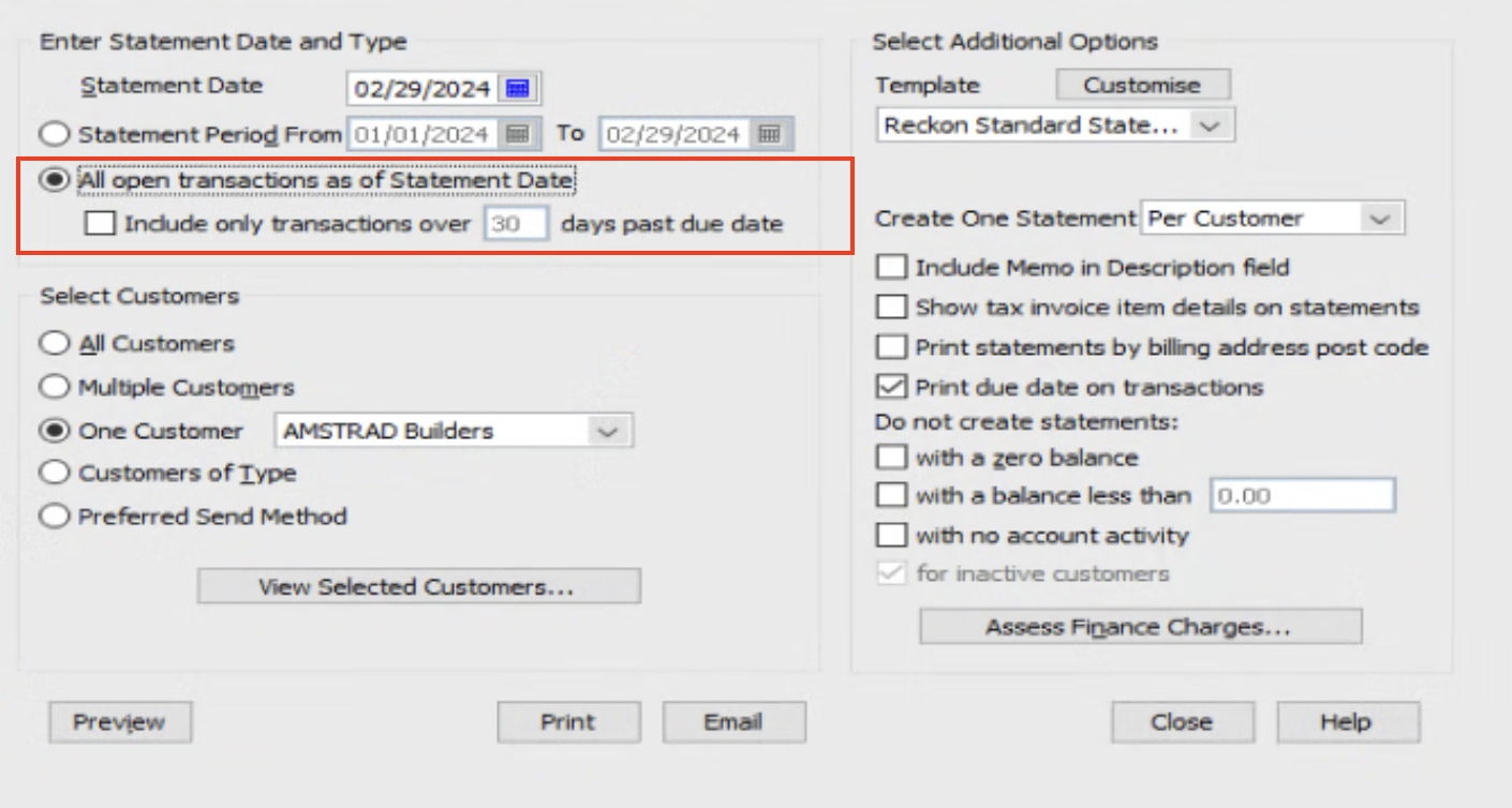 How To Print A Statement In Reckon Accounts (QuickBooks Asia)
